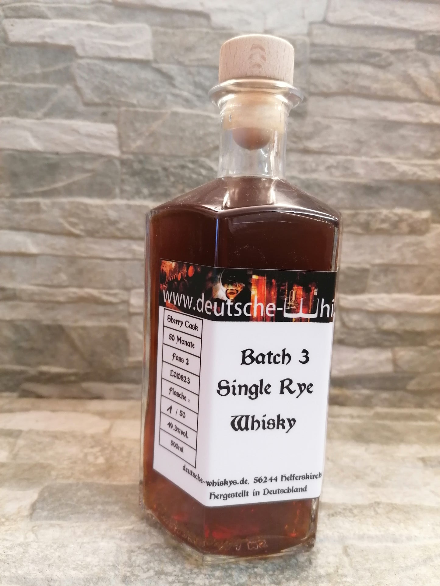 Batch 3 Single Roggen Whisky 49,3%vol. 0.5l