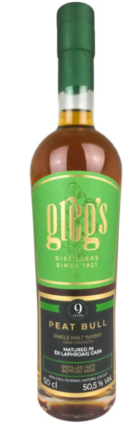 Greg’s Distillers Peat Bull 9 Jahre – Ex-Laphroaig Cask – 50,5% Vol.0,5 L