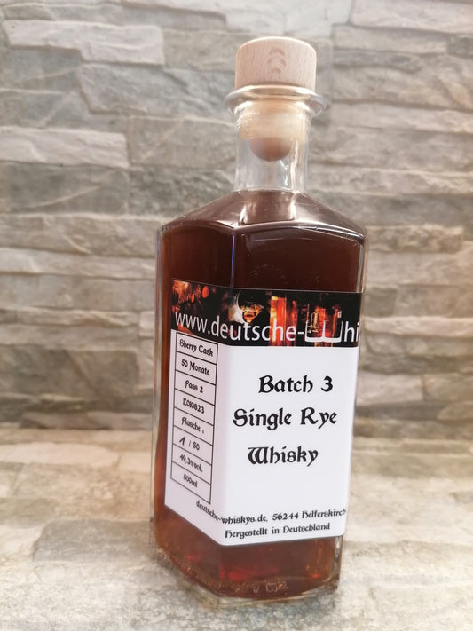 Batch 3 Single Rye Whisky 49,3%vol. 0.5l