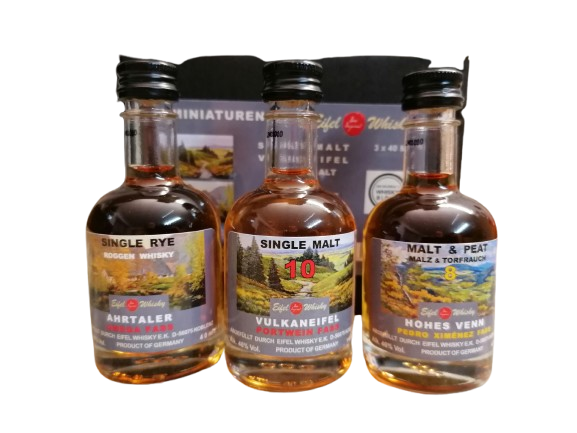 Eifel Whisky Reserve Miniaturen Trio in Geschenkverpackung 3 x 40ml