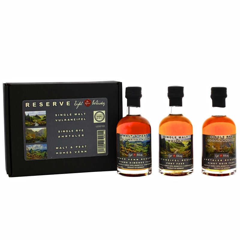 Eifel Whisky Reserve Miniaturen Trio in Geschenkverpackung 3 x 50ml